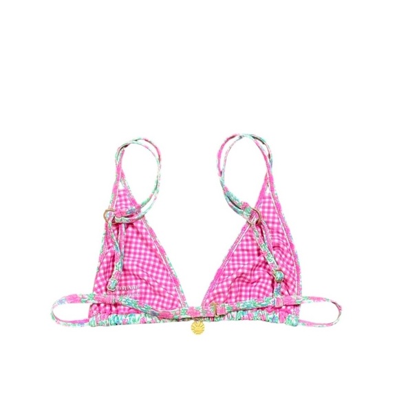 Lounge x Kulani Kinis Halter Bralette String Bikini Top in Sweet Pea Floral - Picture 11 of 16